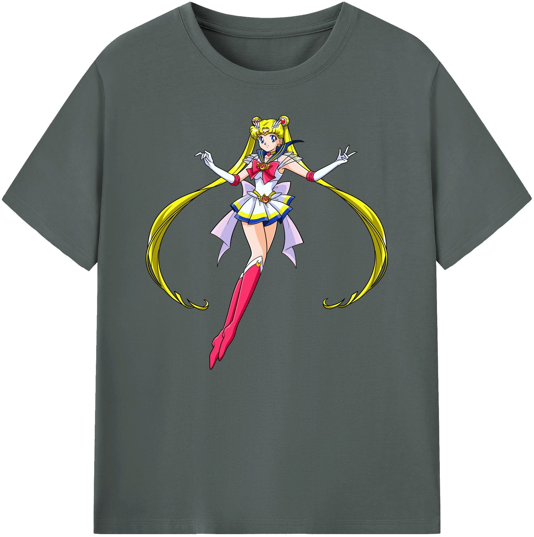 （画像用） 美少女戦士セーラームーン 月野 うさぎ つきの うさぎ Sailor Moon Tsukino Usagi 綿100％ メンズ半袖Tシャツ｜肌触りやわらか＆通気性